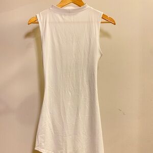 White Sleeveless cutout dress by Shein